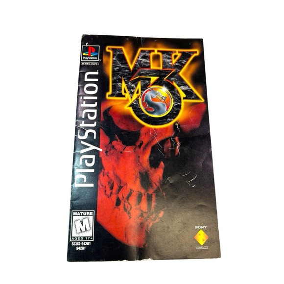 Playstation 4 Other - Sony Mortal Kombat 3‎ Long Box Instruction Manual Booklet ONLY PlayStation 1 PS1